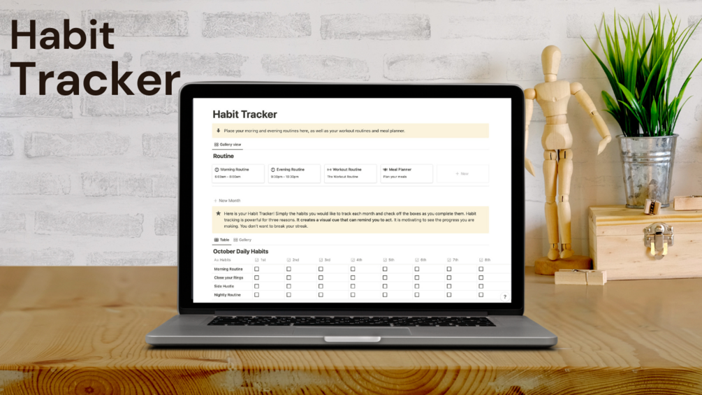 Notion template habit tracker