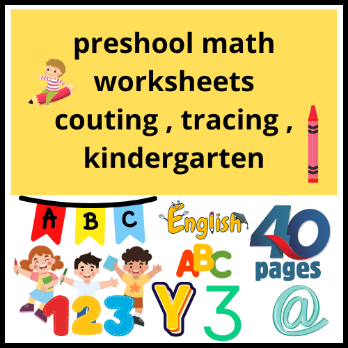 preshool math worksheets couting , tracing , kindergarten