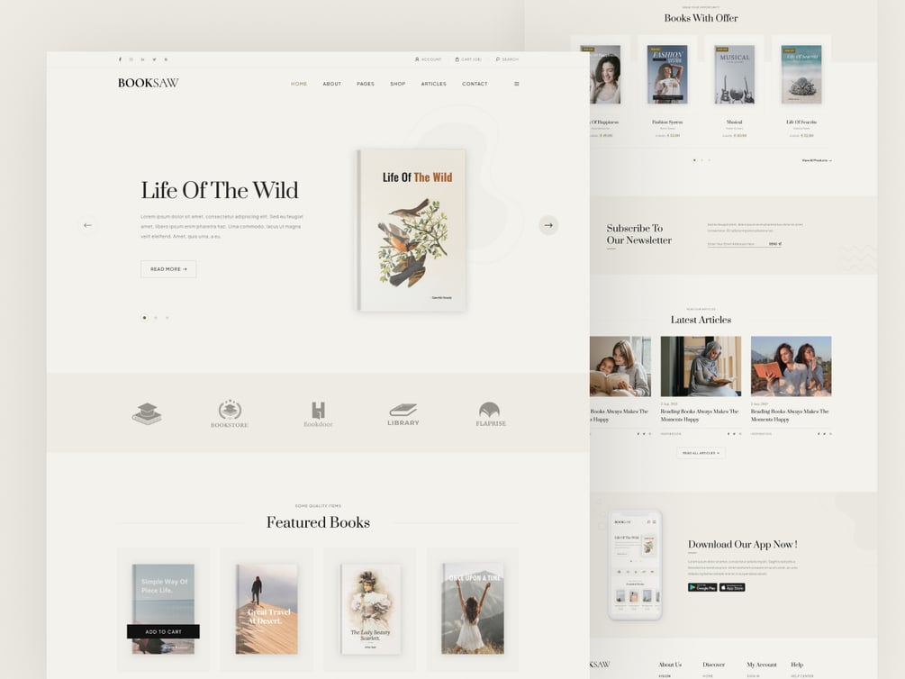 Booksaw HTML CSS Template For Book Store