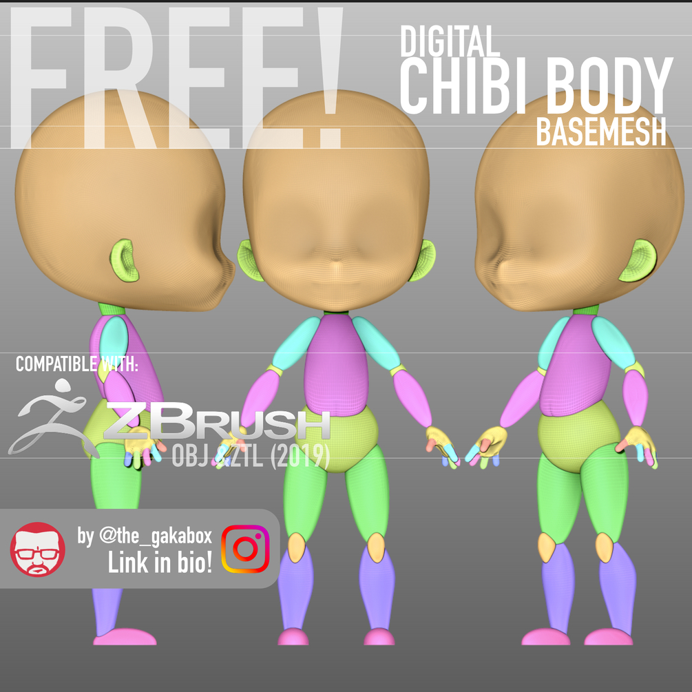 Chibi Style Body Base Mesh