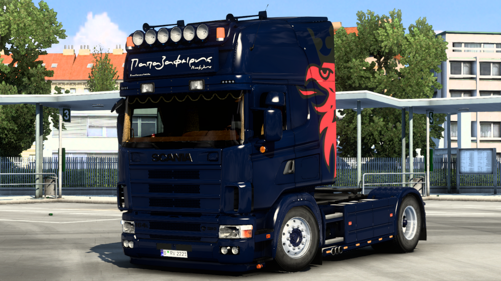 scania 164 580 Papazafeirhs skin by SOTOS CUSTOMS ETS2