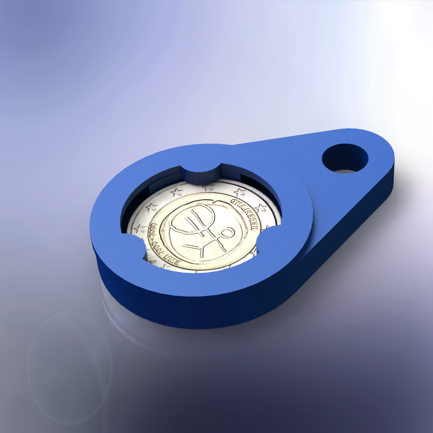 2 EURO Coin Holder / Keychain / Locket