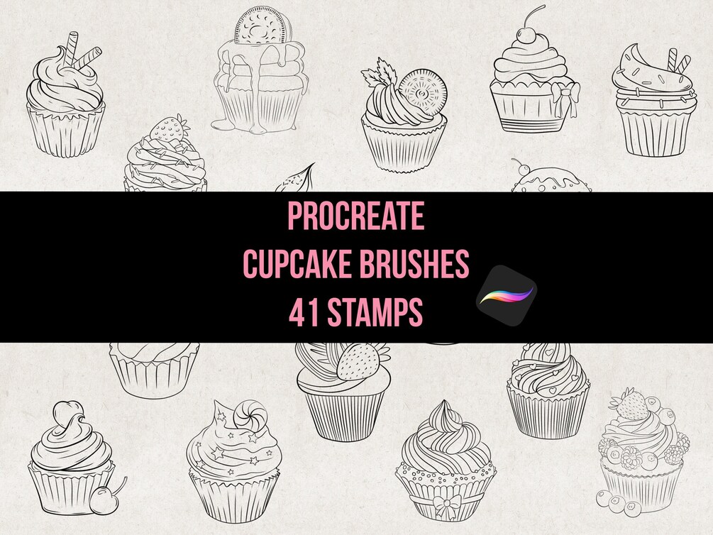 41 Cupcake Stamp Brushes For Procreate