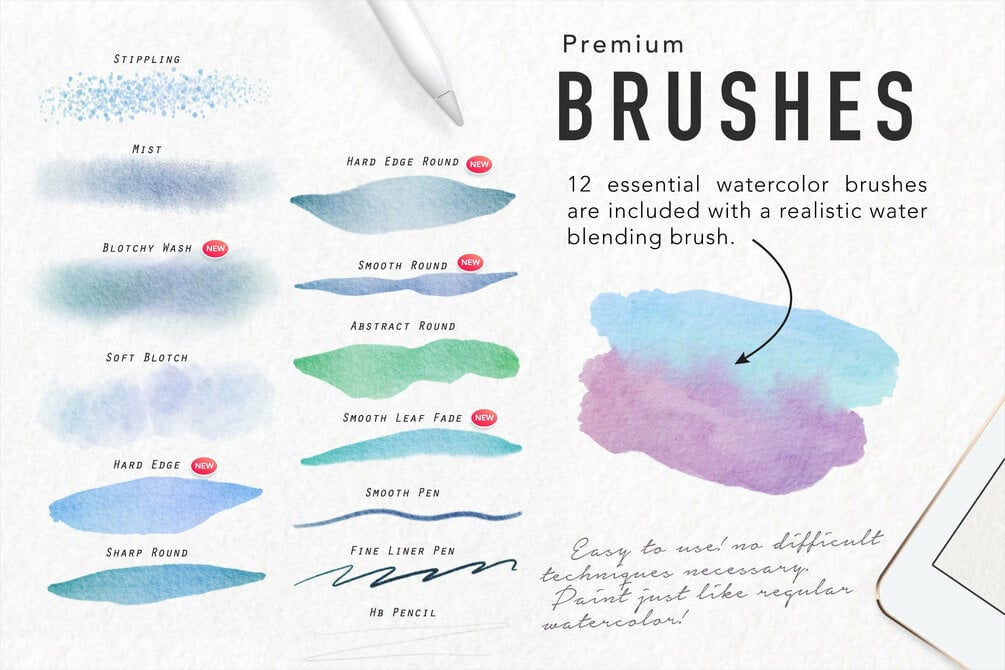 Procreate on sale watercolor brushes