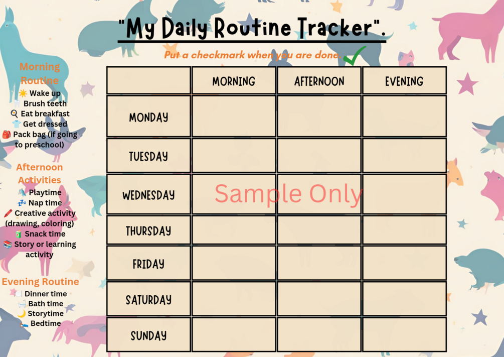 Daily Routine Tracker for Kids