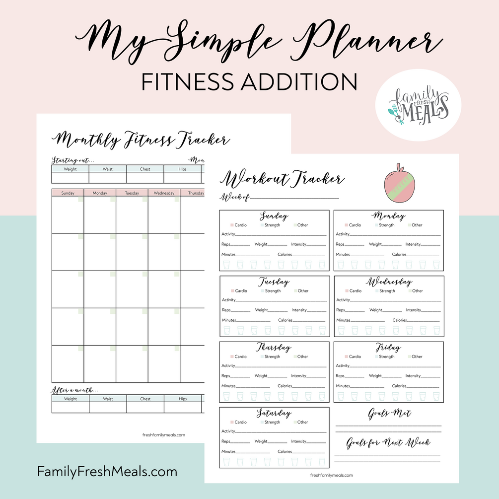 My Simple Planner Fitness Tracker Addition