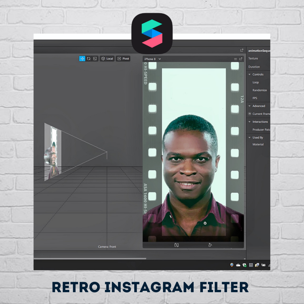 Instagram filter AR effect Spark Ar Retro camera