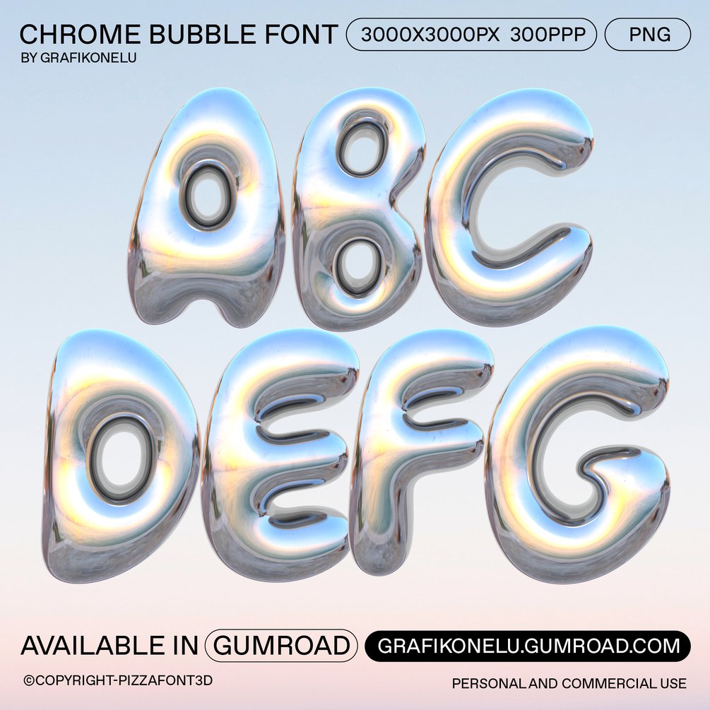 chrome-bubble-font