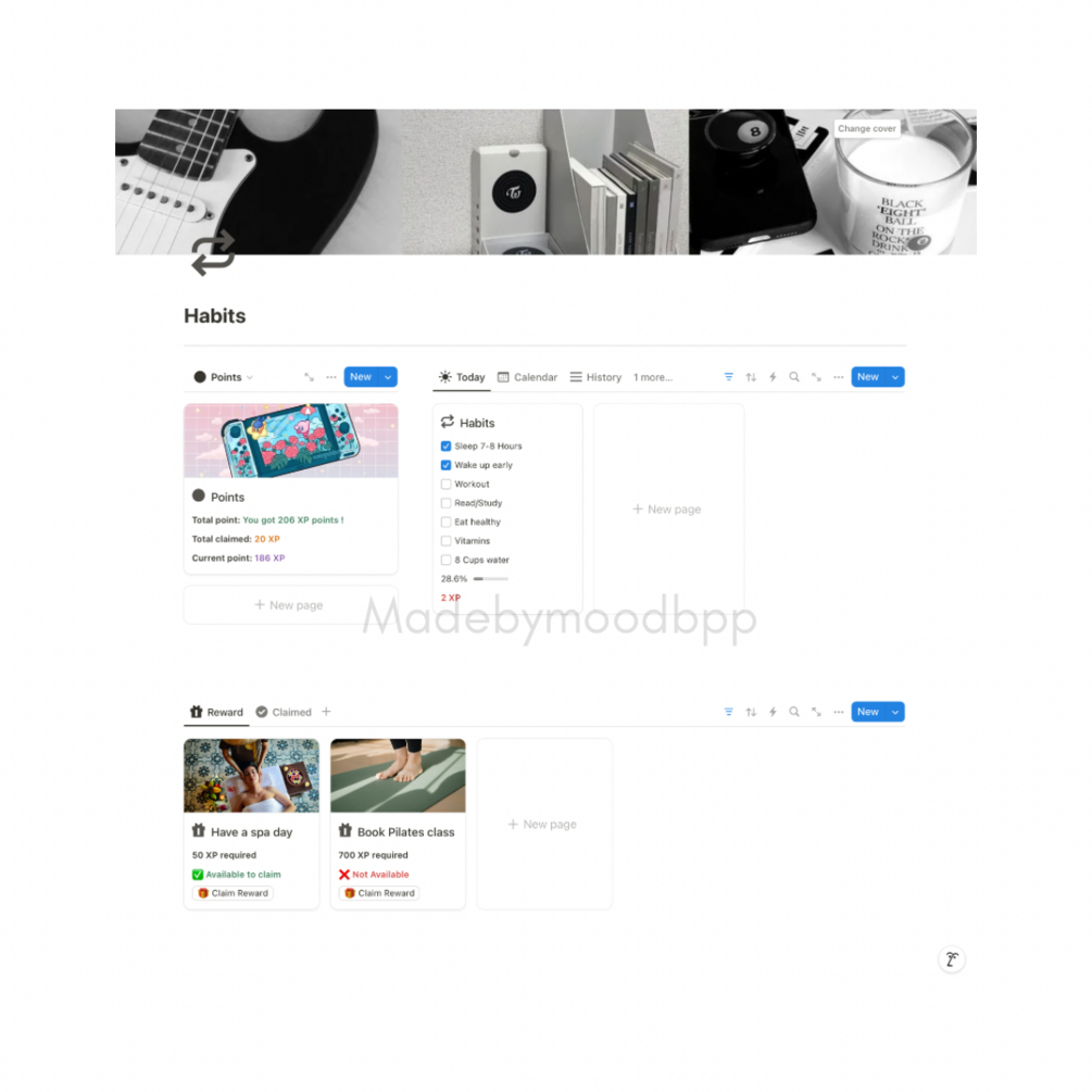Gamified Notion Habit Tracker - Achieve Goals with Fun & Rewards!