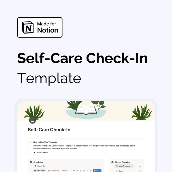 Self-Care Check-In: A Notion Template for Gratitude and Well-Being Image