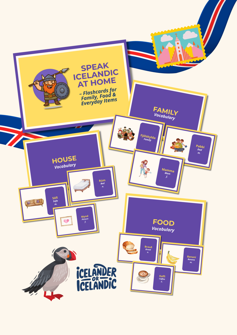 icelandic-vocabulary-flashcards-family-home-and-food-essentials-for