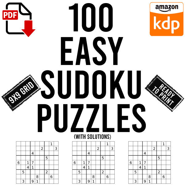 Easy Sudoku Puzzle Book 100 Sudoku Puzzles With Solutions Kdp