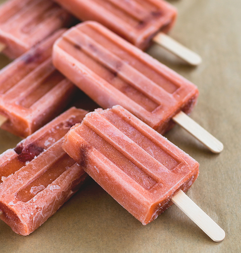 Orange Strawberry Sunrise Popsicles - The Healthful Ideas