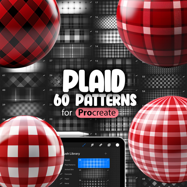 60 Procreate Plaid Patterns Collection by ProCreativeBreeze