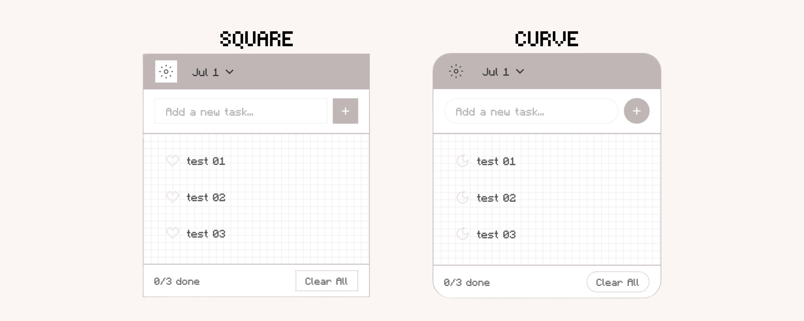 Digital To-Do List and Notion Widget. Light Mode. Square and Curve version. Aesthetic To-do List for Digital Planner. Aesthetic digital planner.