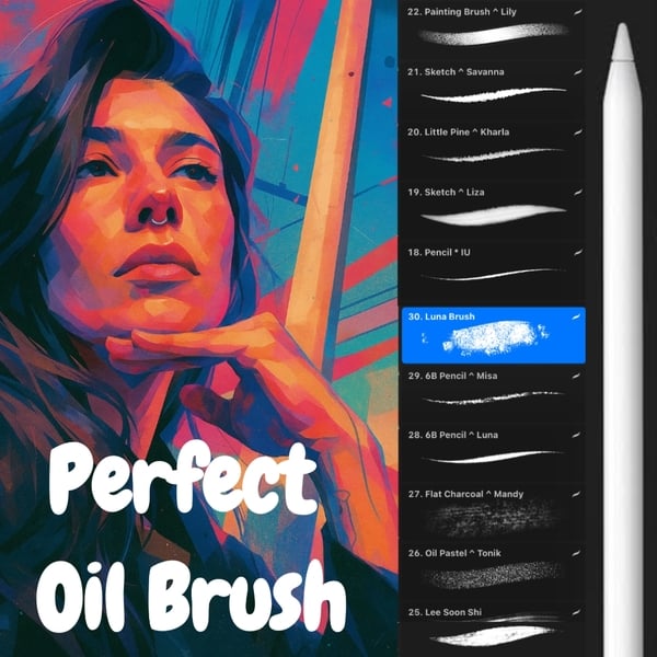 🍅 Free and Premium | Procreate Oil Brushes for Procreate on Gumroad • The Best Procreate Brushes + Free 5 Premium Textures! | Download Now 💯 by Lovell