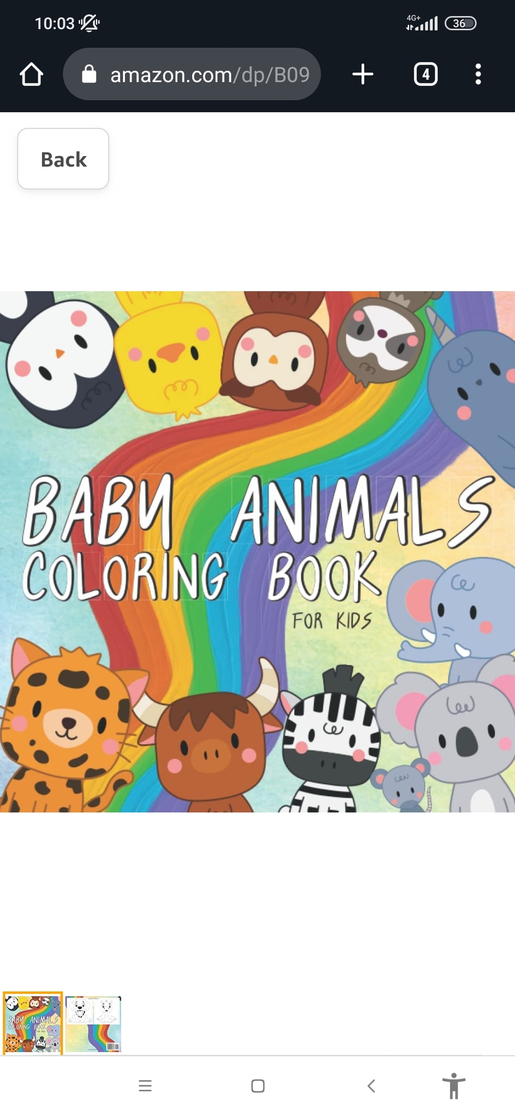 Baby Animals Colouring Book For Kids