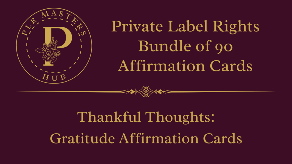 Thankful Thoughts: 90 Gratitude Affirmation Cards - PLR