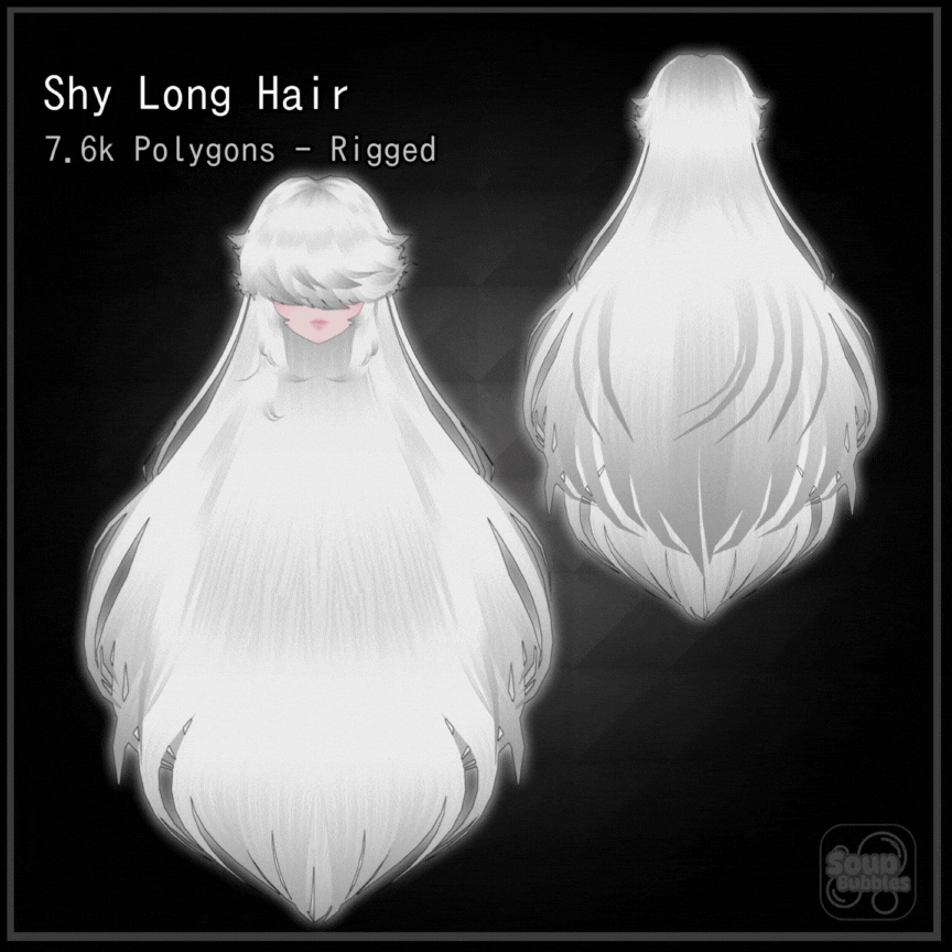 Shy Long Hair - VRChat Asset