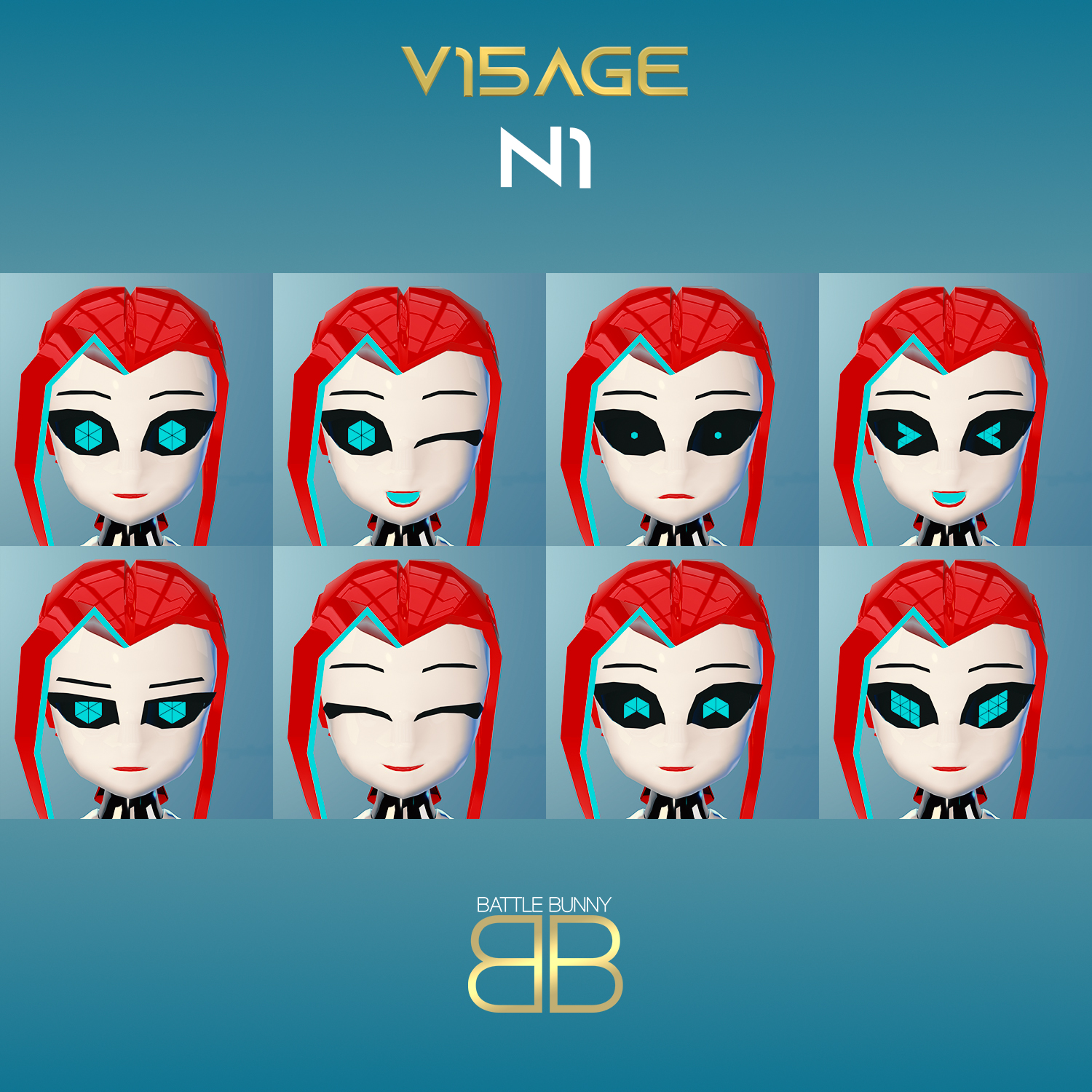 Original 3D Model] V15AGE N1 Ocean Girl Robot VRChat Avatar