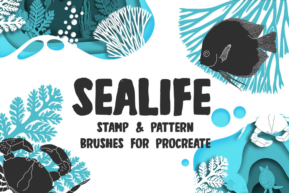 Sealife Procreate Pattern Brushes and Stamps by Imre the BrushBoy