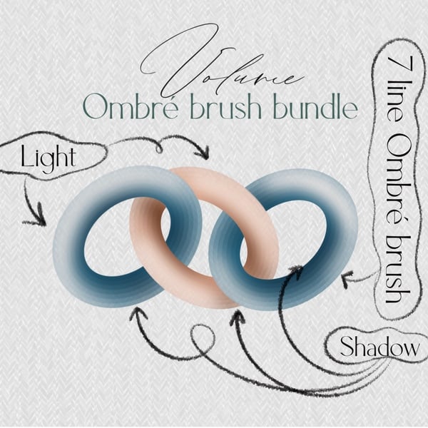Ombré Multiline Procreate Brushes, Bundle Brush Set by Aria