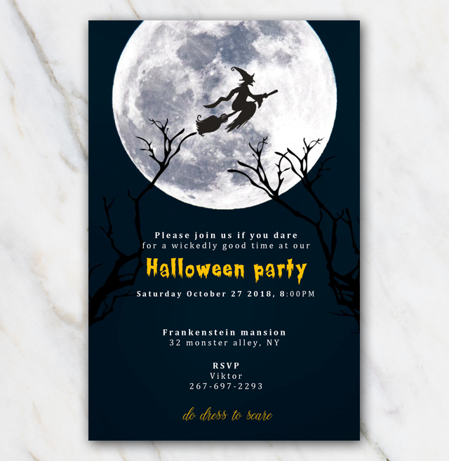 Wickedly Halloween Party Invitation Template