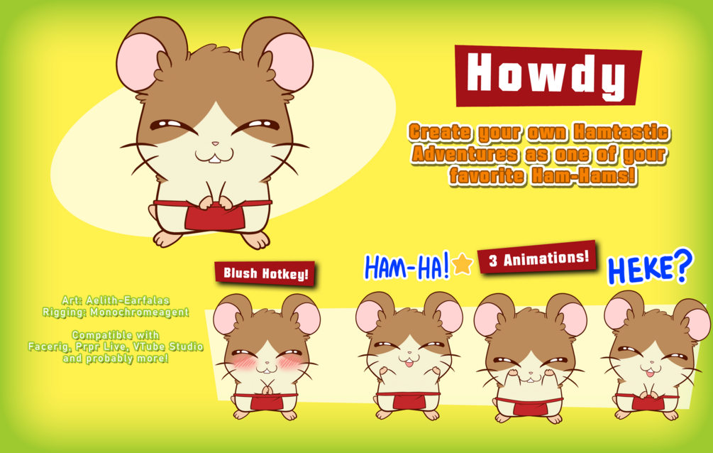 Hamtaro Live2d Model Howdy 