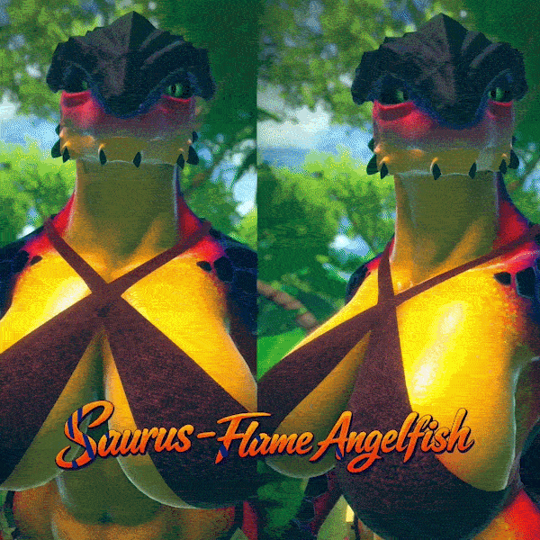 Saurus - Flame Angelfish - Texture & Material PC ''VRCHAT''