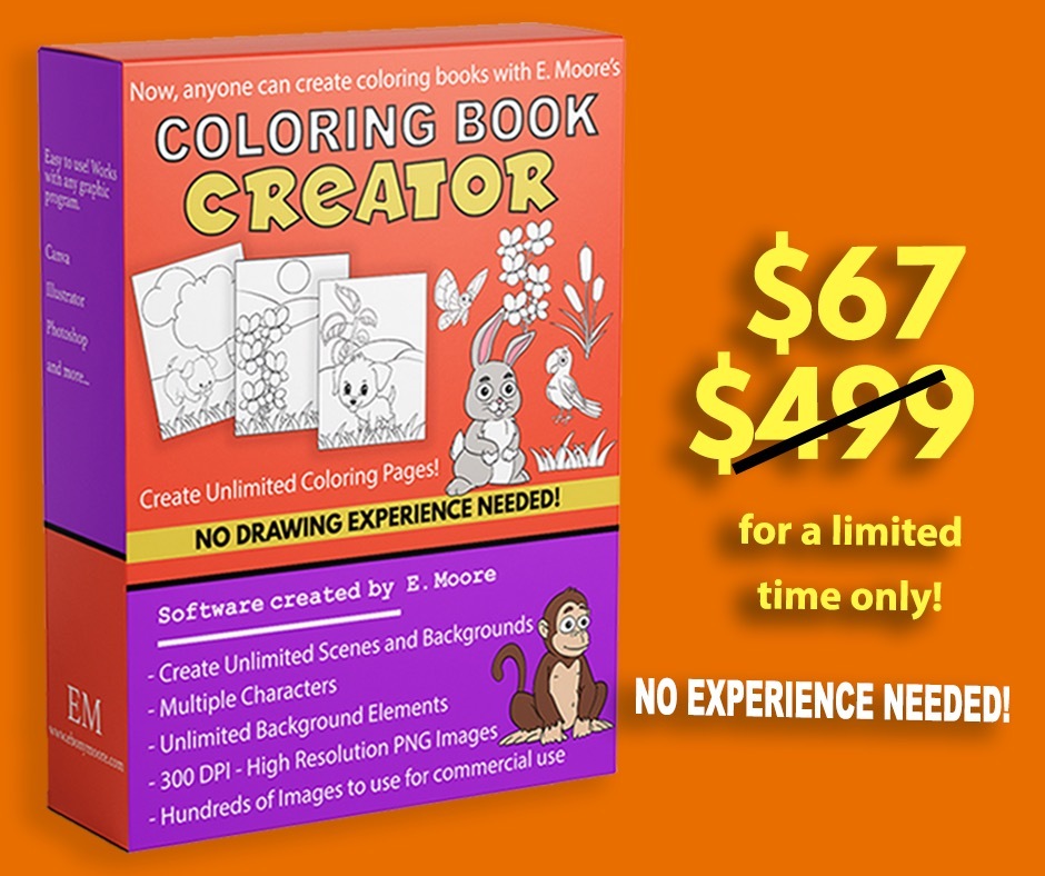 Coloring Book Creator Software package for KDP Coloring Books