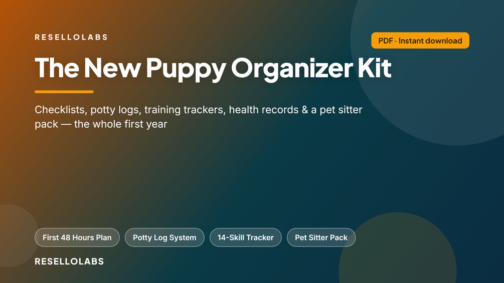 Look inside New Puppy Checklist & Dog Training Log Kit (Printable PDF) — real pages