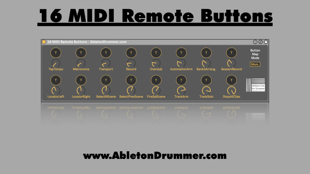 16 MIDI REMOTE BUTTONS - Max for Live Device for Ableton Live