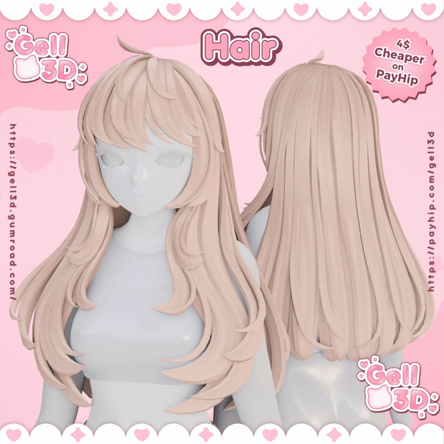 Long Hair (#1) Anime - VRChat Asset