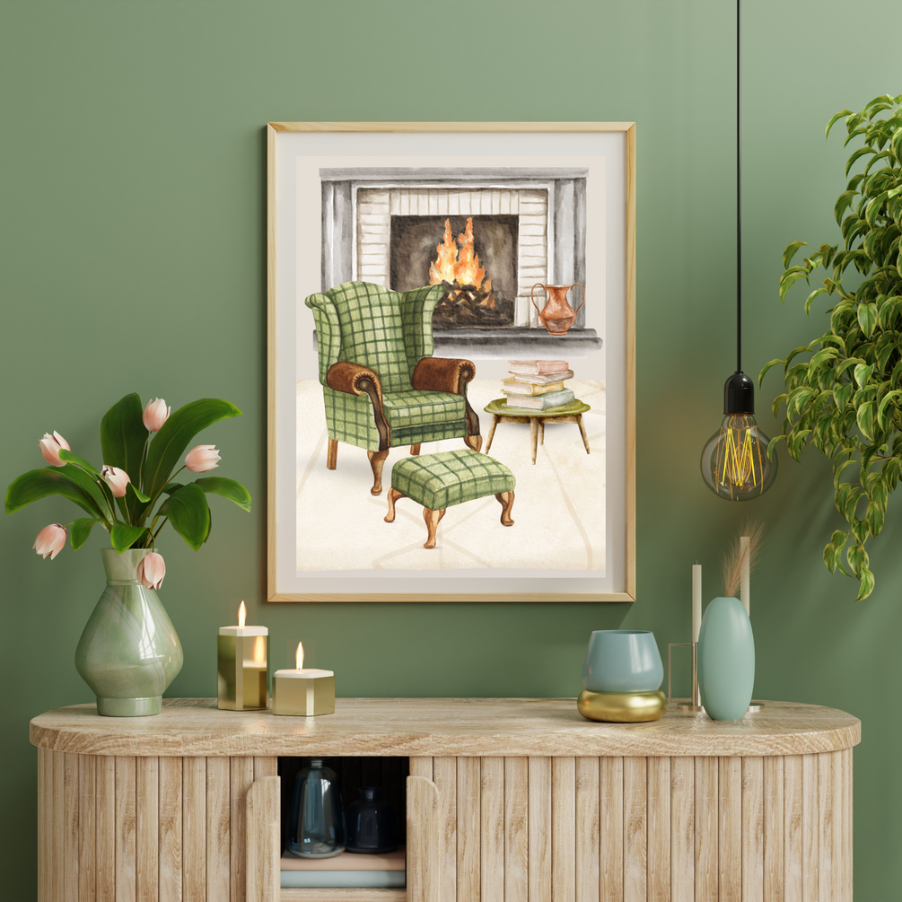 Cozy Living Room Wall Art Print