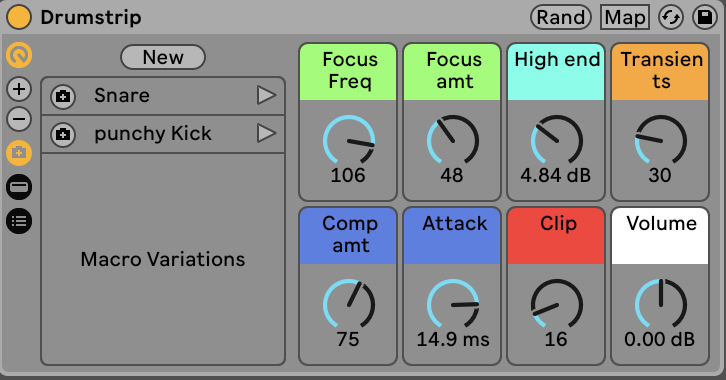 Drumstrip & Cymbalstrip (Ableton Live Device Rack for Live Suite 11+)