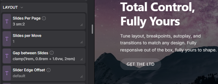 Responsive breakpoint controls with desktop-first shorthand values