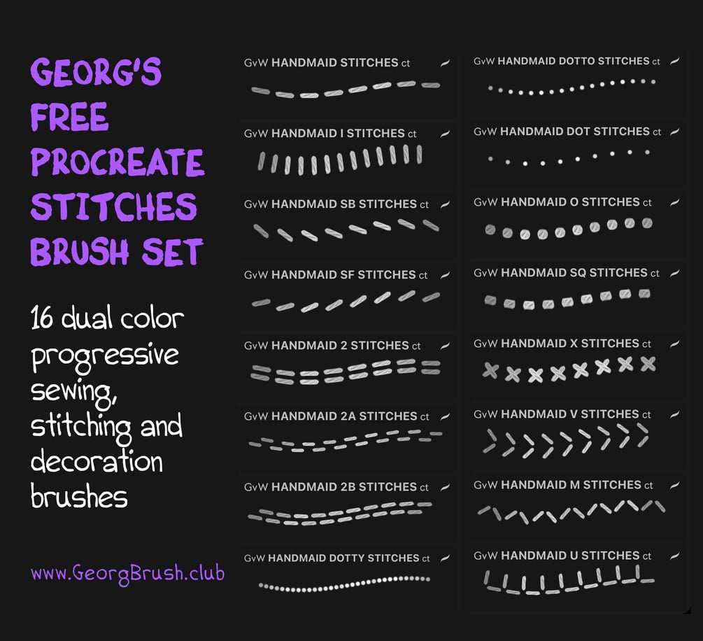 free procreate stitch brush