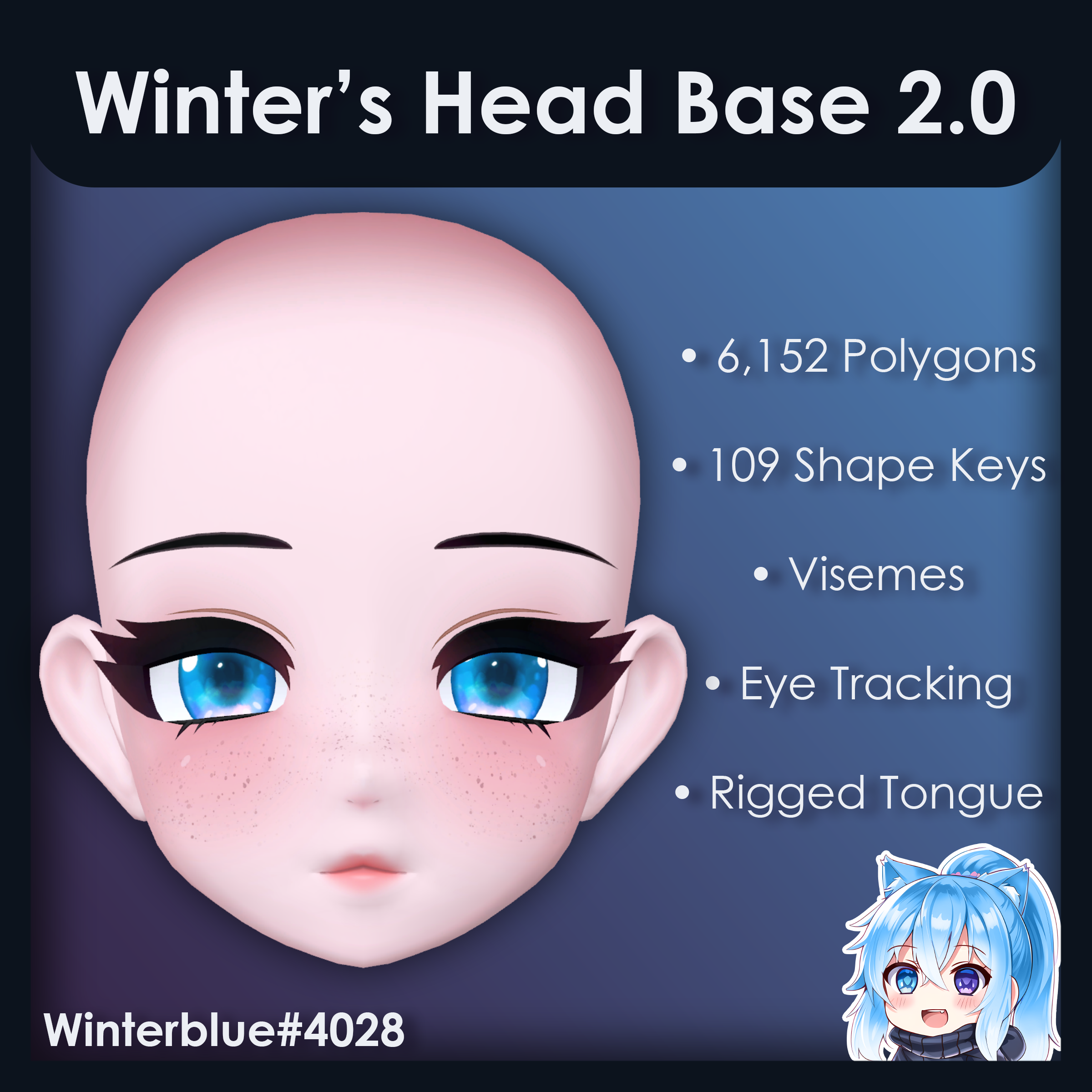 Winter's Female Head Base [VRChat Commercial Use]
