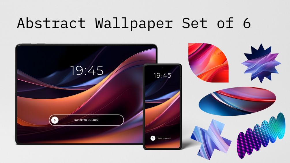 Set of 6 Vibrant Abstract Wallpapers for Digital Spaces