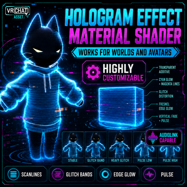 VRChat Hologram Effect Material | Avatar & Worlds preview