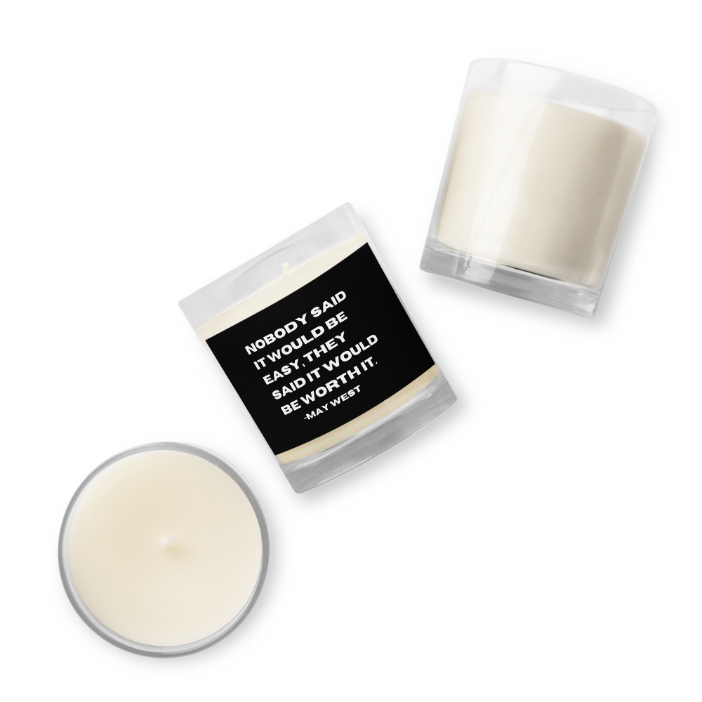 Unscented motivational candle black
