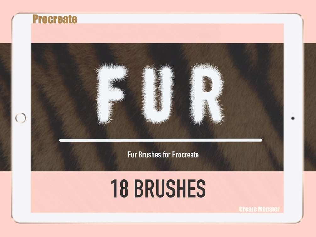 18 Procreate Fur Brushes | Animal Hair Brushes for Procreate | IPad Animal Brushes | Procreate Textures Brushes by Create Monster