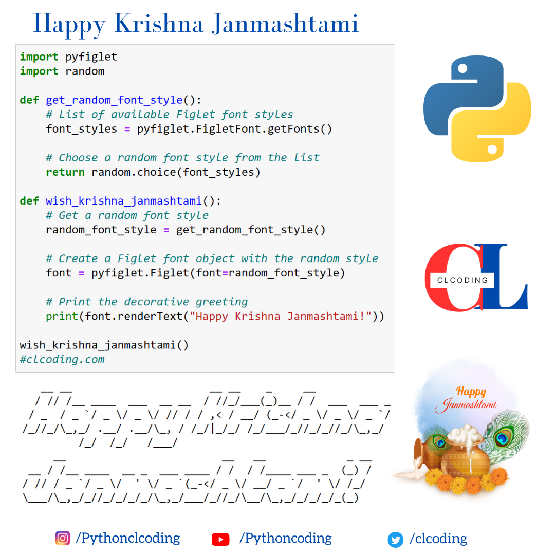 Happy Krishna Janmashtami #isckon - Python Coding