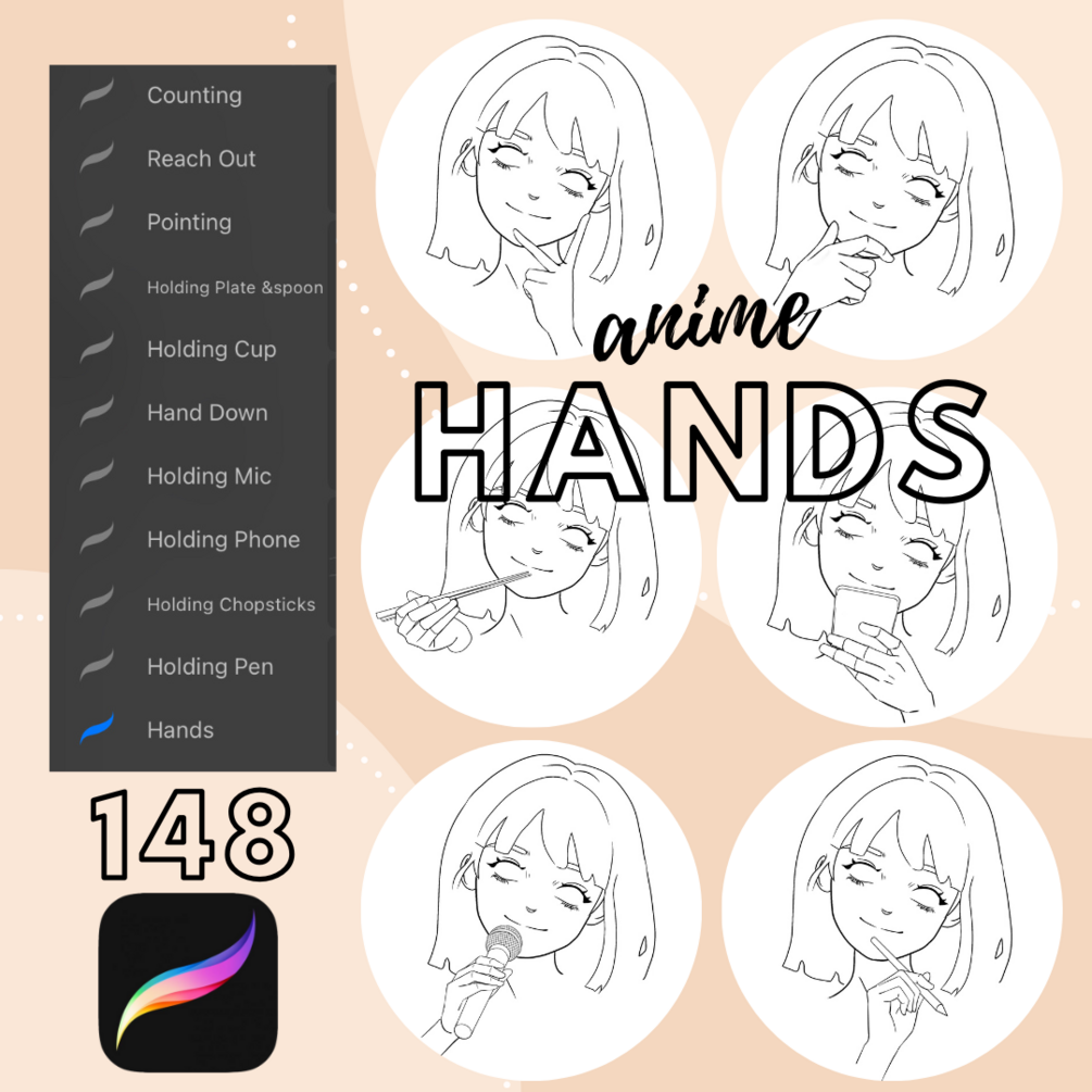 Procreate anime hand brushes