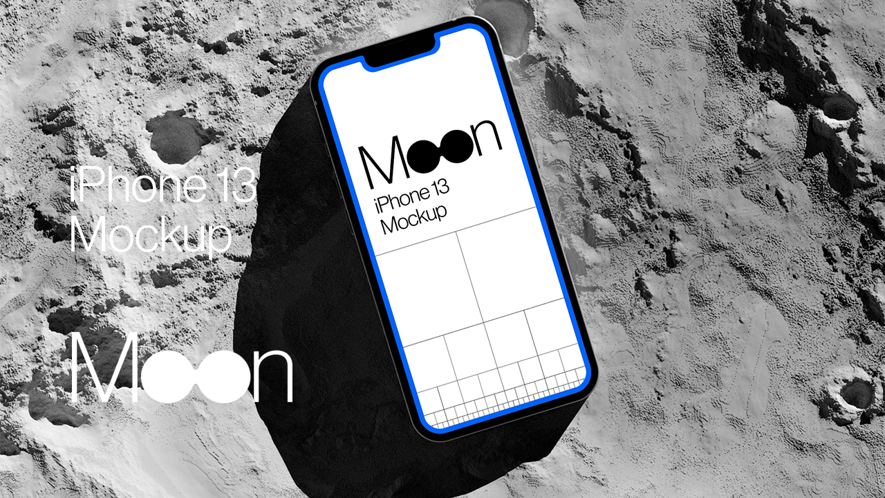 iPhone 13 Moon Mockup PM06