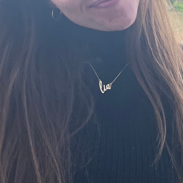 Personalized Solid Gold, 14K Solid Gold Name Necklace, Custom Name