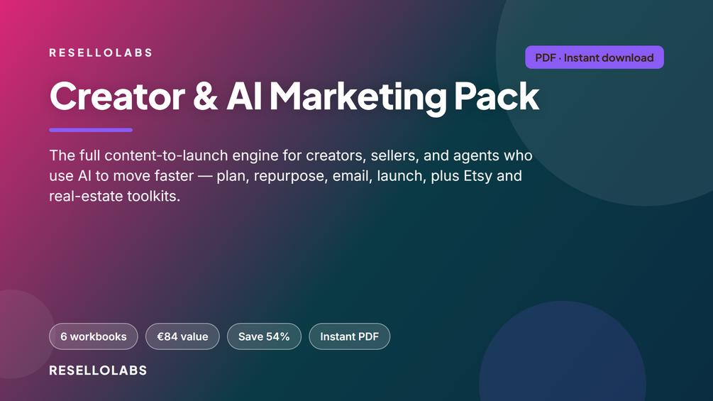 Look inside Creator & AI Marketing Pack — real pages
