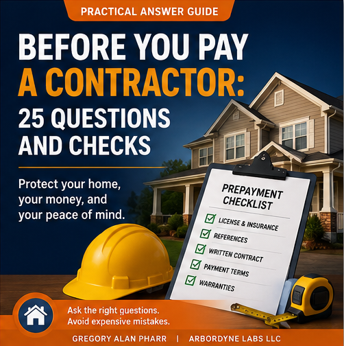 Contractor checks guide cover