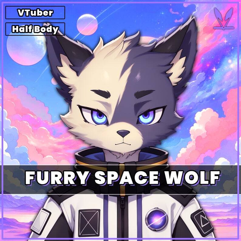 Furry premade VTuber model - Furry Space Wolf for vtube studio as a ...