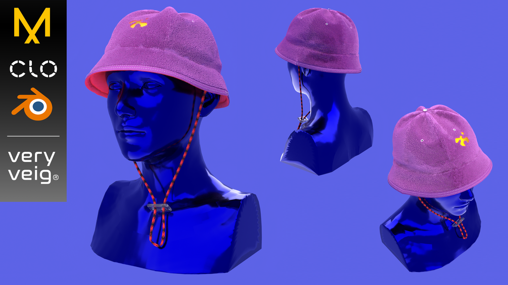 Marvelous designer hat- BUCKET HAT 